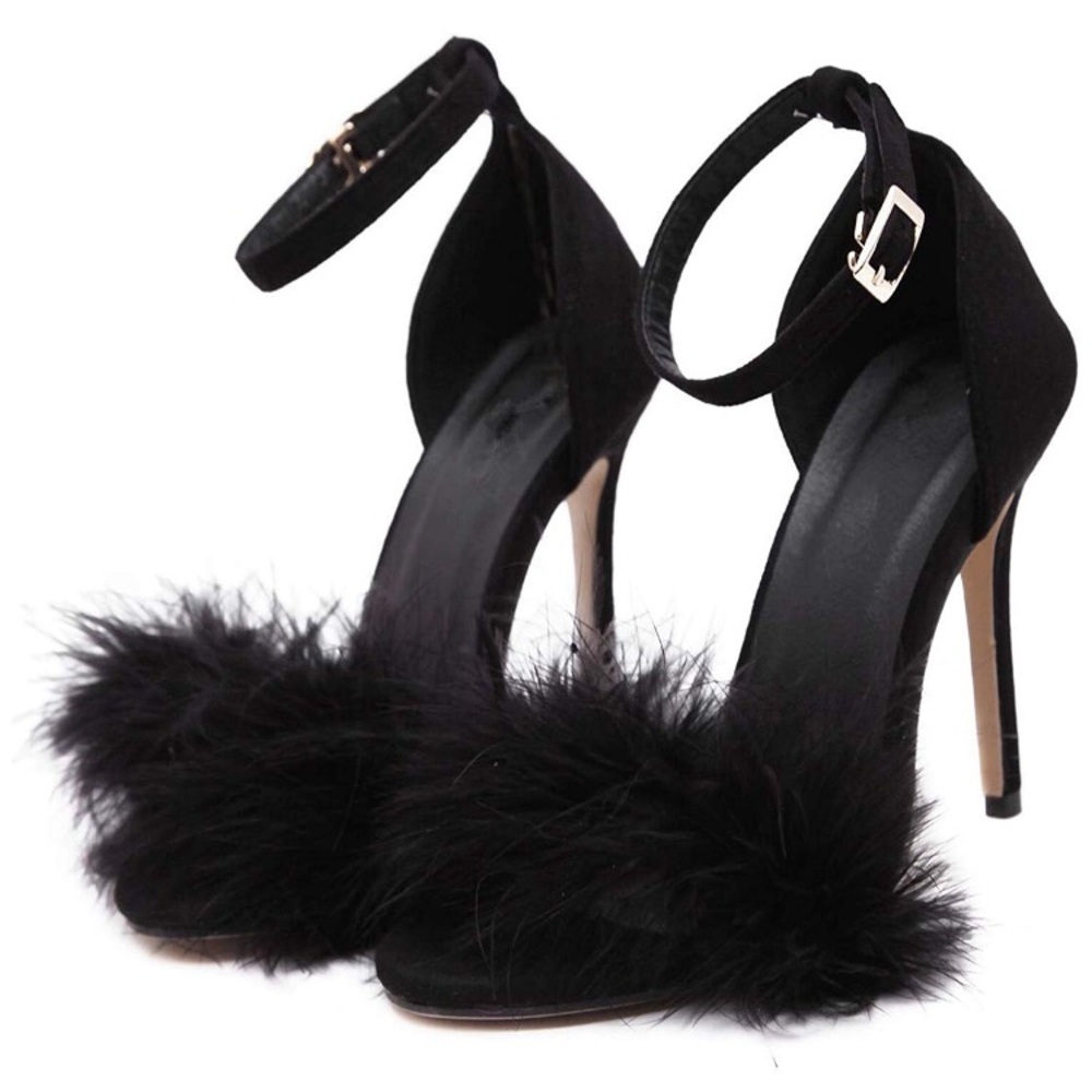 Women’s Black Open Toe Stiletto Heels
